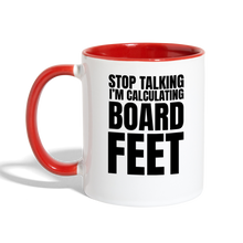 Load image into Gallery viewer, Board Feet Contrast Coffee Mug - white/red
