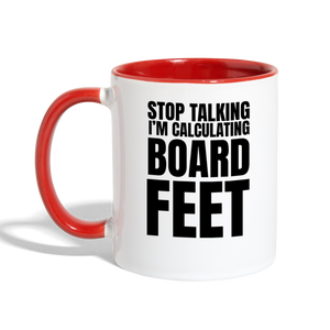 Board Feet Contrast Coffee Mug - white/red