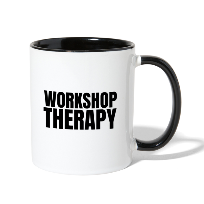 Workshop Therapy Contrast Coffee Mug - white/black