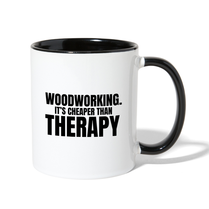 Cheaper Than Therapy Contrast Coffee Mug - white/black