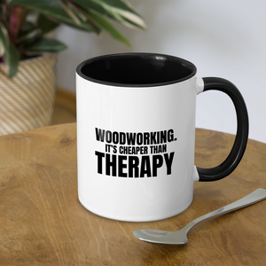 Cheaper Than Therapy Contrast Coffee Mug - white/black