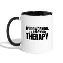 Load image into Gallery viewer, Cheaper Than Therapy Contrast Coffee Mug - white/black
