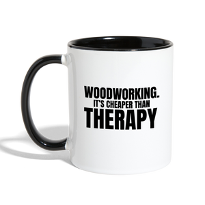 Cheaper Than Therapy Contrast Coffee Mug - white/black