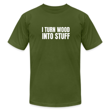 Load image into Gallery viewer, Turn Wood into Stuff Premium T-Shirt - olive
