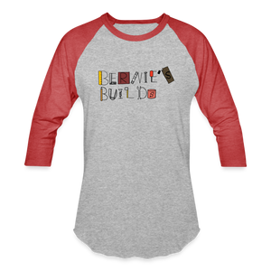 Bernie's Builds 3/4 Sleeve Raglan T-Shirt - heather gray/red