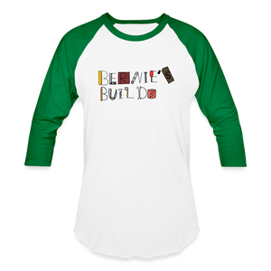 Bernie's Builds 3/4 Sleeve Raglan T-Shirt - white/kelly green