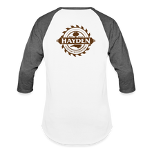Load image into Gallery viewer, Hayden Custom Woodworks 3/4 Sleeve Raglan T-Shirt - white/charcoal
