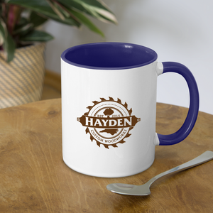 Hayden Custom Woodworks Contrast Coffee Mug - white/cobalt blue