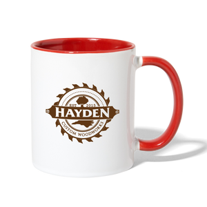 Hayden Custom Woodworks Contrast Coffee Mug - white/red