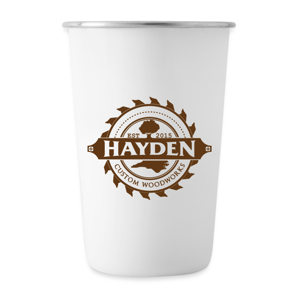 Hayden Custom Woodworks Stainless Steel Pint Cup - white