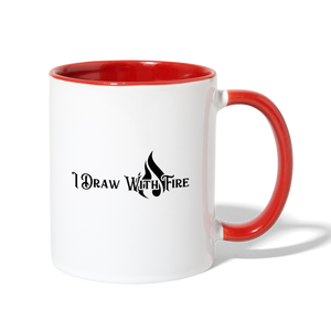 Broken Canvas Contrast Coffee Mug - white/red