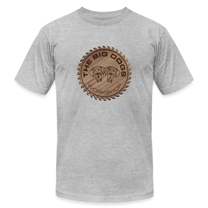 The Big Dogs Workshop T-Shirt by Bella + Canvas - heather gray
