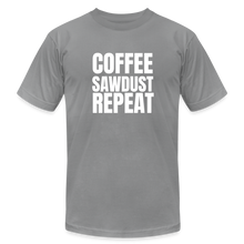 Load image into Gallery viewer, Coffee Sawdust Repeat Premium T-Shirt - slate
