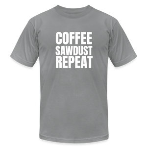 Coffee Sawdust Repeat Premium T-Shirt - slate