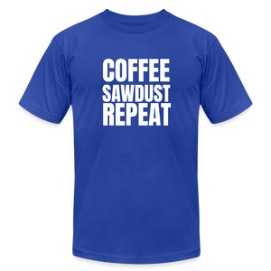 Coffee Sawdust Repeat Premium T-Shirt - royal blue