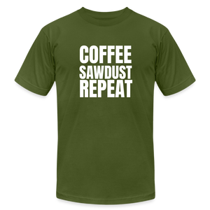 Coffee Sawdust Repeat Premium T-Shirt - olive