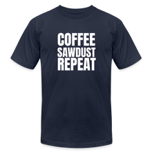 Load image into Gallery viewer, Coffee Sawdust Repeat Premium T-Shirt - navy

