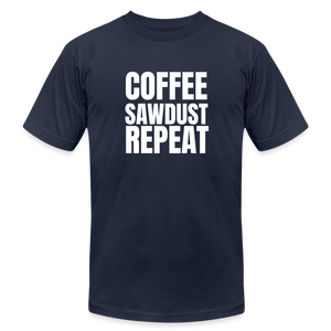 Coffee Sawdust Repeat Premium T-Shirt - navy