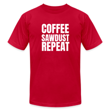 Load image into Gallery viewer, Coffee Sawdust Repeat Premium T-Shirt - red
