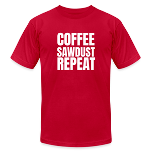 Coffee Sawdust Repeat Premium T-Shirt - red