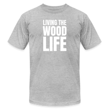 Load image into Gallery viewer, Living The Wood Life Premium T-Shirt by Bella + Canvas - heather gray
