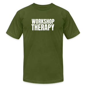 Workshop Therapy T-Shirt by Bella + Canvas - olive