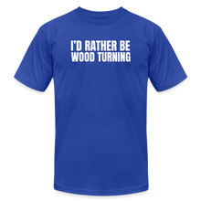 Load image into Gallery viewer, Rather Wood Turning Premium T-Shirt - royal blue
