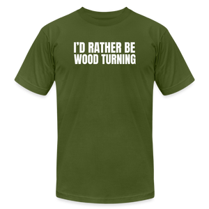 Rather Wood Turning Premium T-Shirt - olive