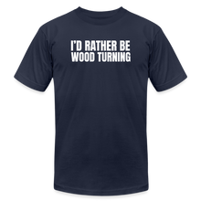 Load image into Gallery viewer, Rather Wood Turning Premium T-Shirt - navy
