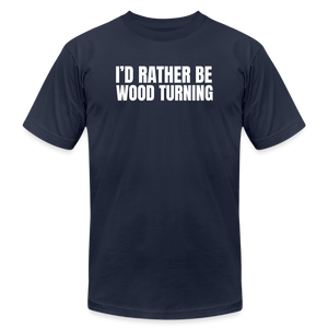 Rather Wood Turning Premium T-Shirt - navy