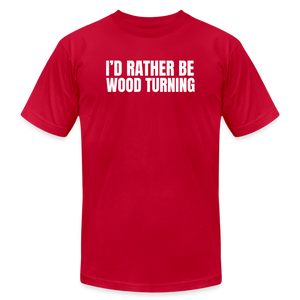 Rather Wood Turning Premium T-Shirt - red