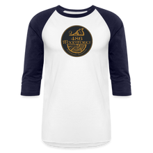 Load image into Gallery viewer, 486 Woodworks 3/4 Sleeve Raglan T-Shirt - white/navy
