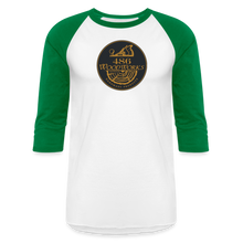 Load image into Gallery viewer, 486 Woodworks 3/4 Sleeve Raglan T-Shirt - white/kelly green
