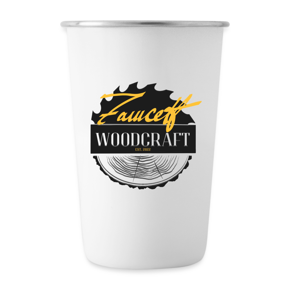 Fawcett Woodcraft Stainless Steel Pint Cup - white