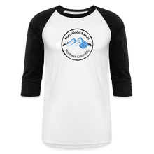 Load image into Gallery viewer, NoCo Wood and Resin 3/4 Sleeve Raglan T-Shirt - white/black
