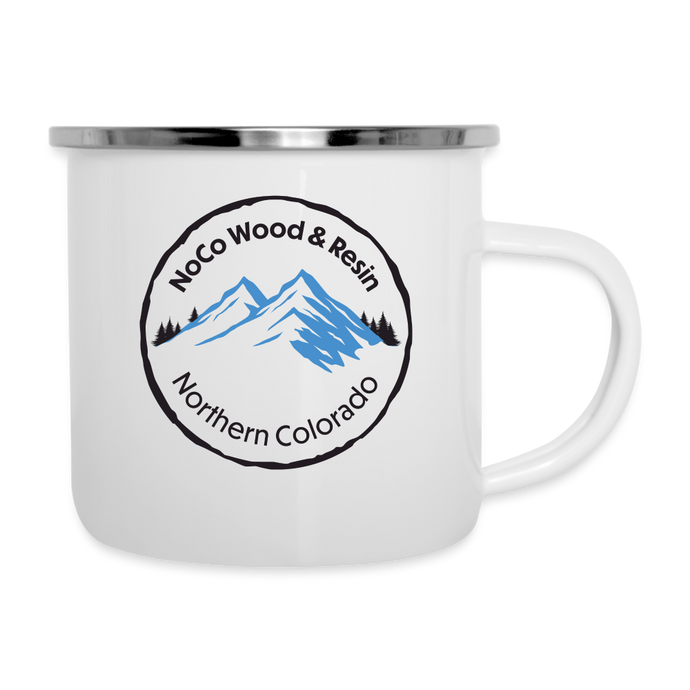 NoCo Wood and Resin Camper Mug - white