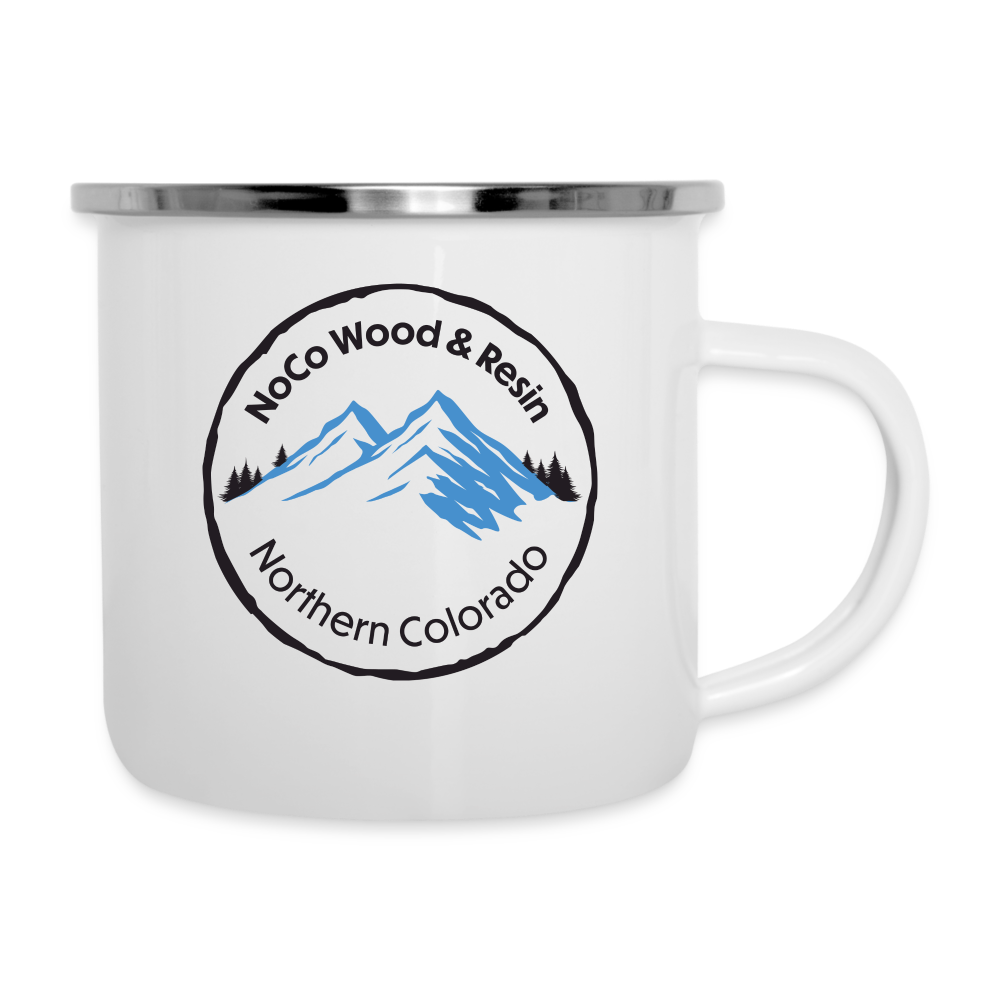 NoCo Wood and Resin Camper Mug - white