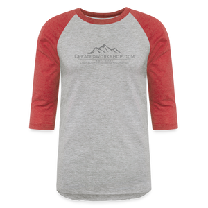 Created Workshop Raglan 3/4 Sleeve T-Shirt - heather gray/red